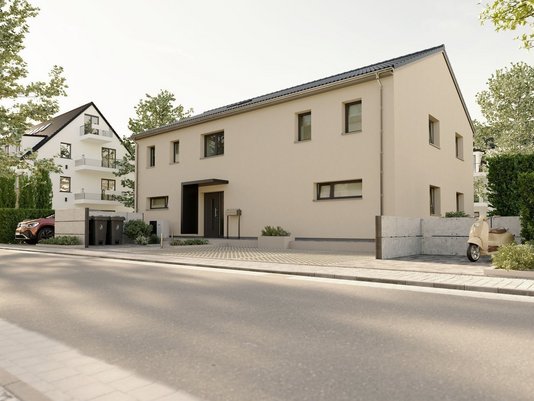 Das Mehrfamilienhaus Quattro 287 Mehrfamilienhaus Quattro 287, Straßenansicht, vier Wohneinheiten, moderne Architektur, geeignet für Vermietung und langfristige Wertsteigerung.